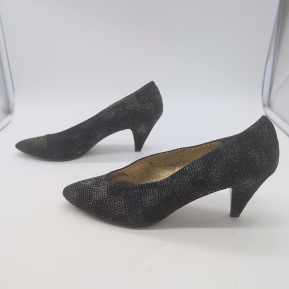 Vintage Nina Sz 10  Black Sparkle Women's Heels - Picture 5 of 9